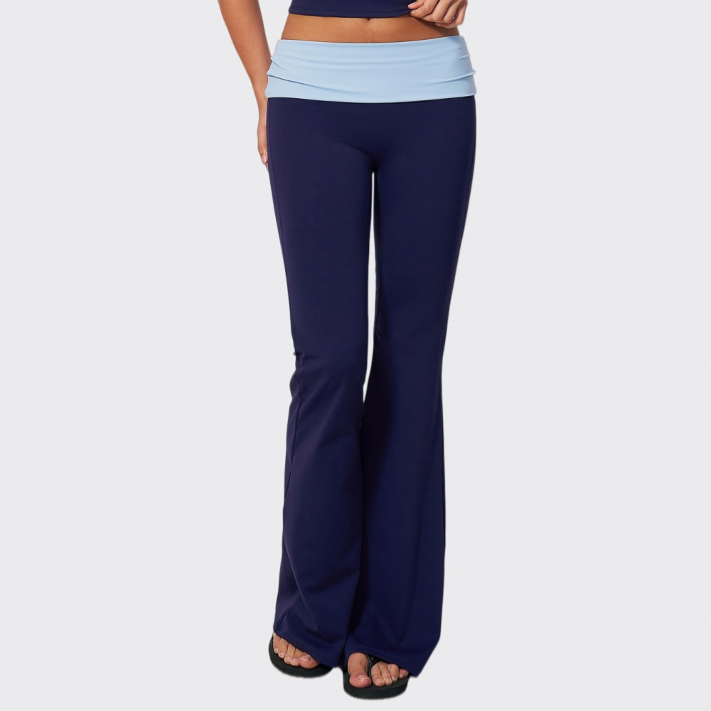 J-Yoga Fitness - Opvouwbare taille yoga flared broek dames