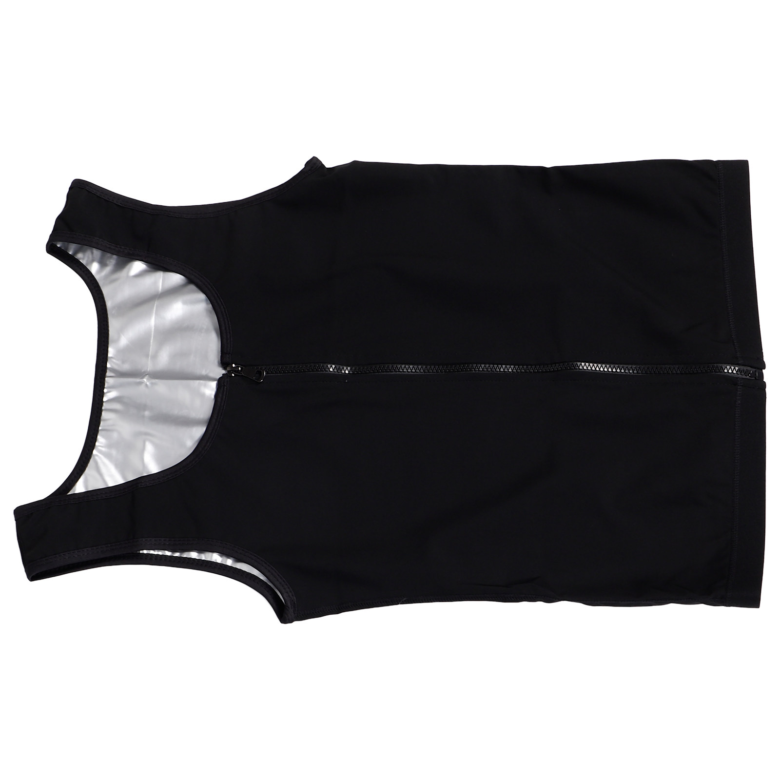Yoga Fitness Trainer - Herensweatvest met rits, afslankende tailletrainer, compressie-saunavest