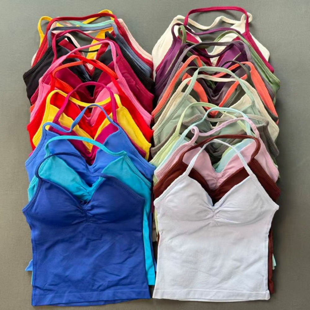 Yoga Fitness Com - Gymtops voor dames Halternek Gevoerde yoga-tanktop,