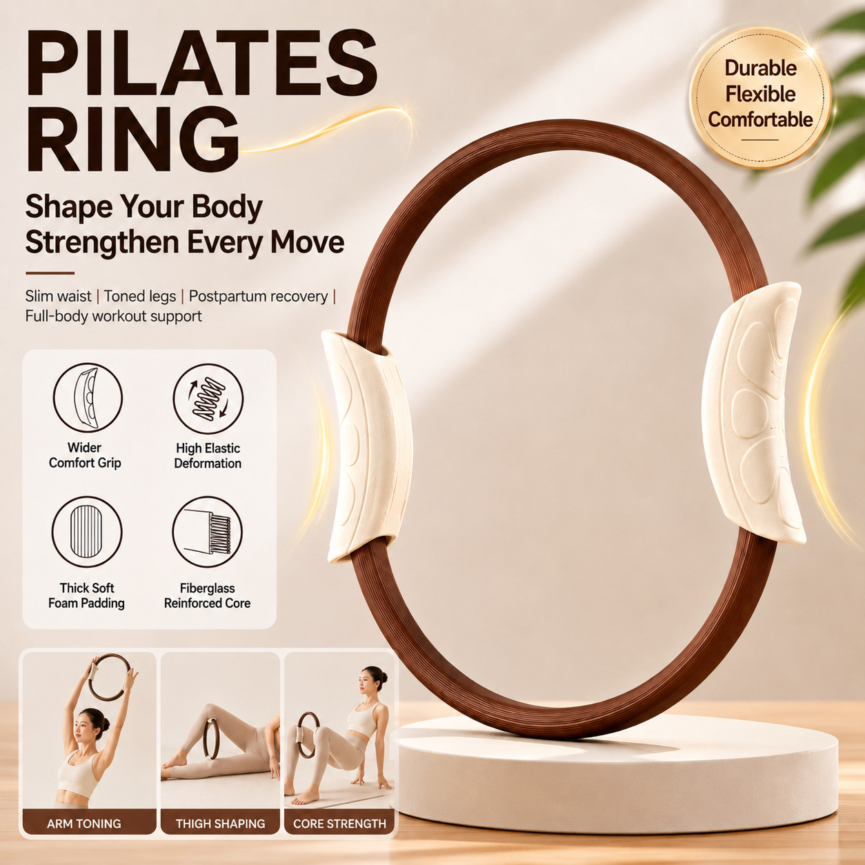 Yoga Fitness Ring - Pilatesring, yogaring, bekkenbodemspiertraining, fitnesshulpmiddel voor lichaamsvorming,