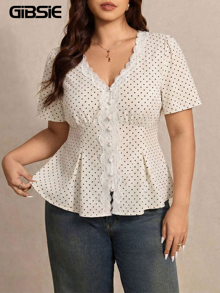 GIBSIE Plus Size Polka Dot Con - Waist Trainer Women recensie en prijs